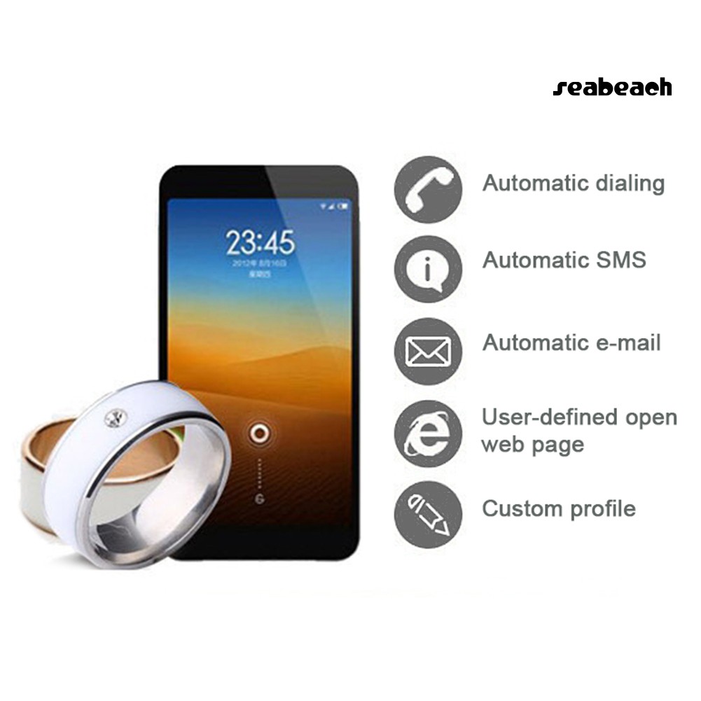 ps/NFC Stainless Steel Phone Chip Dripping Oil Dual Dragon Pattern Smart Ring Gift