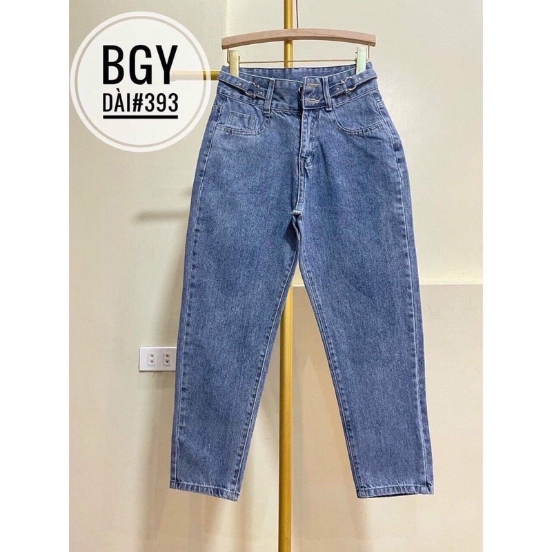 Quần jean nữ baggy lưng cao co giãn có túi , quần bò cạp cao bigsize  jeans trơn dài basic | WebRaoVat - webraovat.net.vn