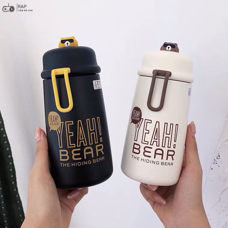 Bình ly giữ nhiệt hình gấu Yeah Bear chất liệu Inox 304 cách nhiệt 4 lớp dung tích 320ml - Hàng chính hãng TYESCO