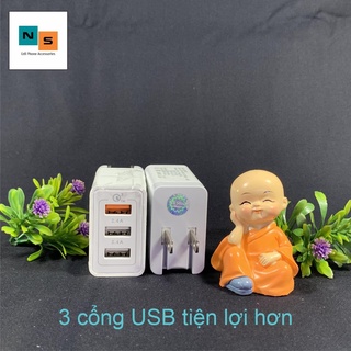 Củ sạc nhanh 3 cổng USB