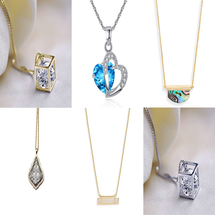 Dây Chuyền Mặt Trái Tim Đính Đá Pha Lê Xanh Dương Tím Phong Cách Hàn Quốc Nhật Bản Sáng Tạo Thời Trang Dễ Phối Đồ