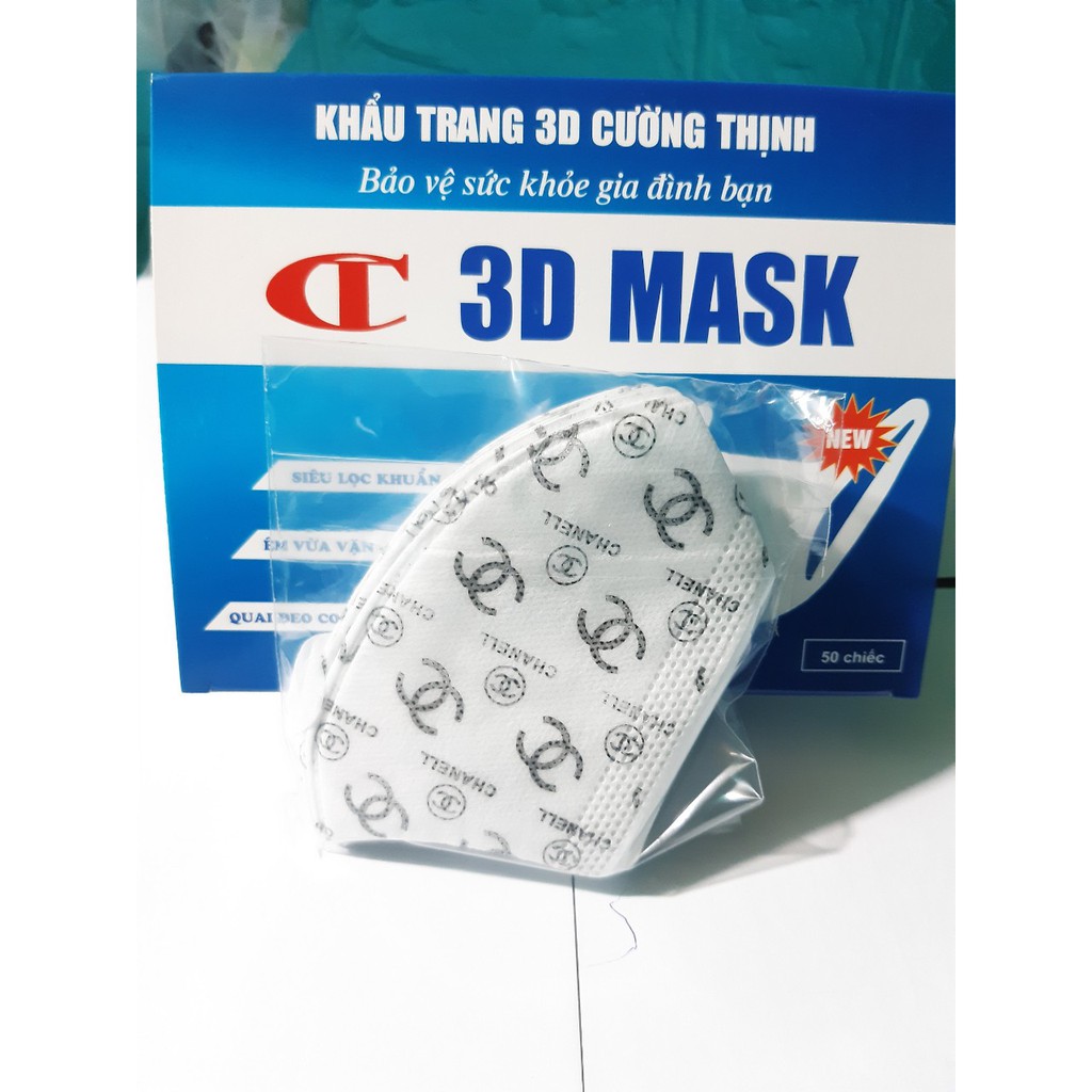 [SALE SỐC] Khẩu Trang 3D Mask Y Tế Họa Tiết LV Cường Thịnh Xuân Lai Chất Dày Dặn, Quai Bền Dai, Ôm Mặt, Hộp 50 Chiếc