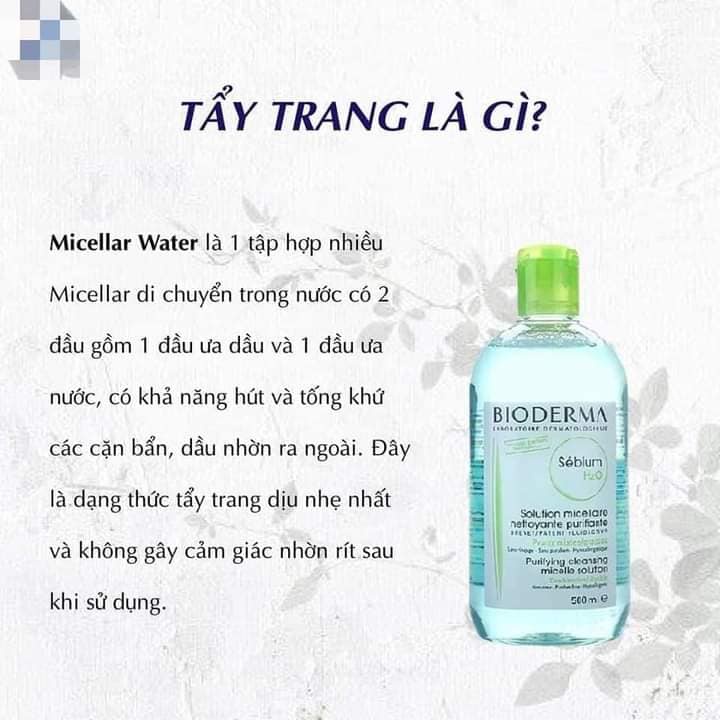 Nước Tẩy Trang Bioderma H2O 500ml Cho Da Nhậy Cảm