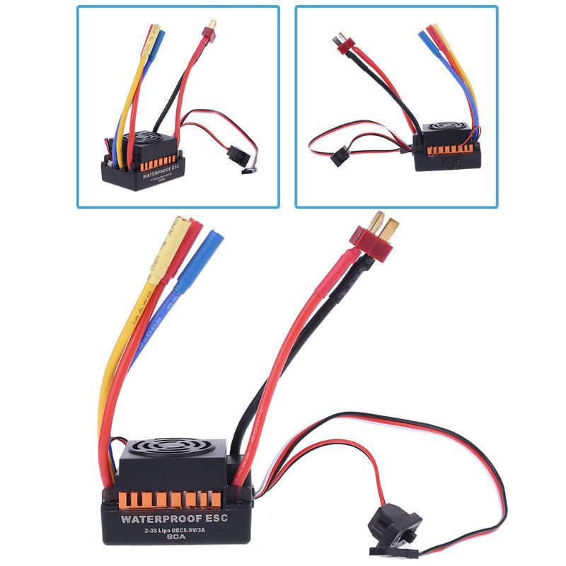 BB Brushless Motor 1/10,  60A  Waterproof ESC Electric Speed Controller for RC Part Accessory