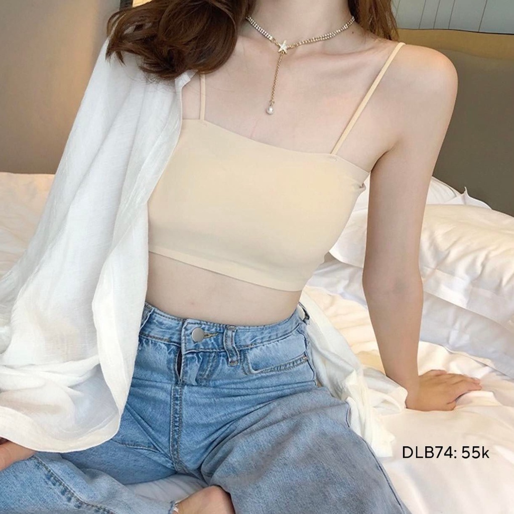 áo bra trơn 2 dây chất su ngang 267 CHIBEST  DLB74