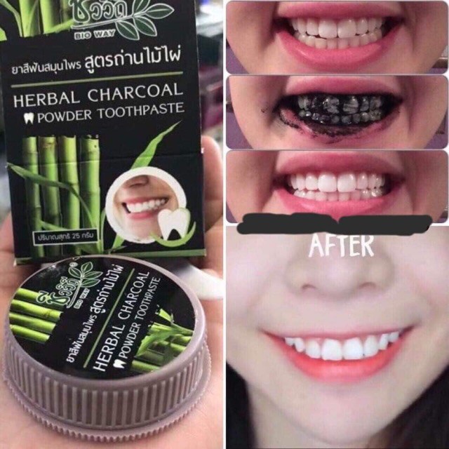 Bột Trắng Răng Than Tre Hoạt Tính Herbal Charcoal Thái Lan