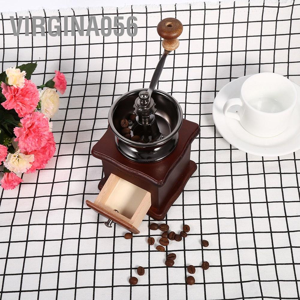 Hàng Hot 1 cái Thiết kế cổ điển Máy xay hạt cà phê bằng tay Hướng dẫn sử dụng Máy xay nhỏ tại nhà Văn phòng sử dụng Trang trí mới Virgina056 Hàng giao ngay