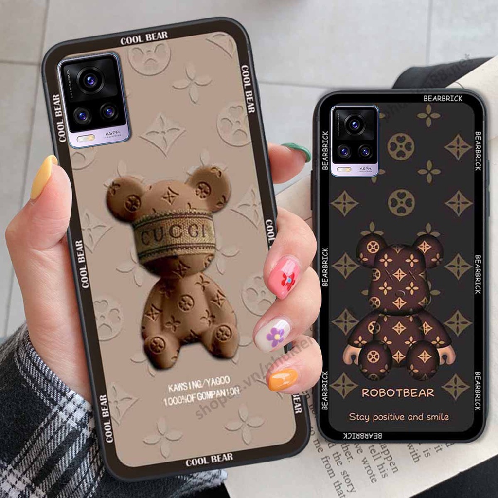 Ốp Vivo V20 bear, k@ws thương hiệu phong cách ốp lưng thời trang cao cấp