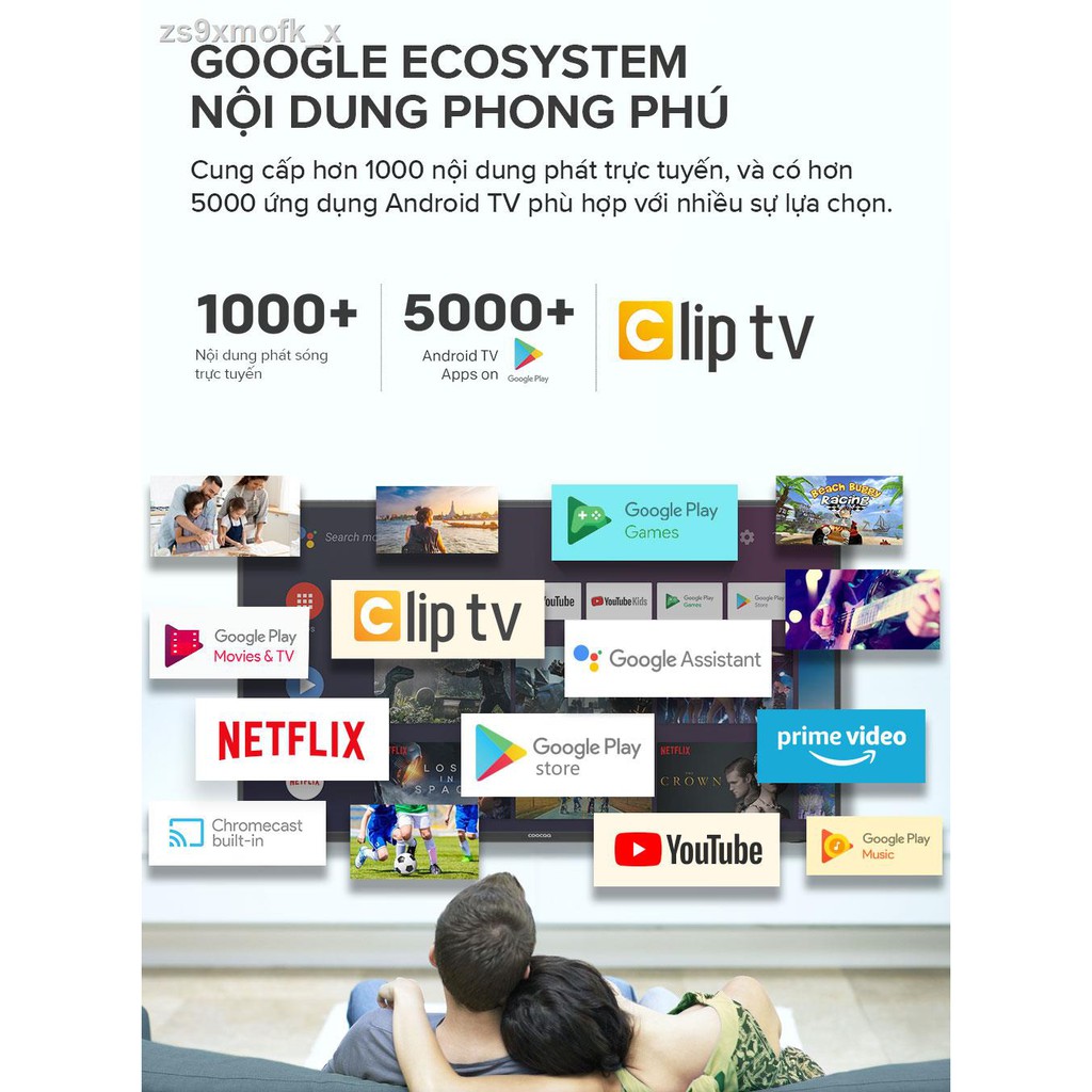 ﹍✲[SIÊU SALE 19 -23.07 - Voucher giảm 300K] SMART TV FHD Coocaa 43 inch - Android 9.0 TV - Wifi - viền mỏng - Model 43S3 | BigBuy360 - bigbuy360.vn
