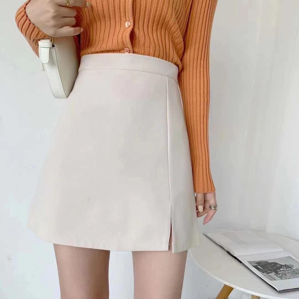 Chân váy Basic_Skirts xẻ có khóa kéo sau | BigBuy360 - bigbuy360.vn