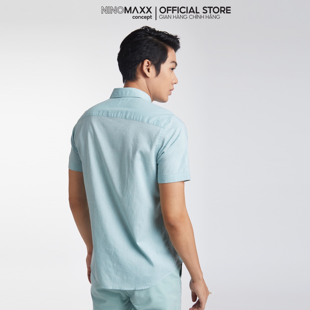 NINOMAXX Limited Edition Áo sơ mi Linen Basic Nam tay ngắn 1912098