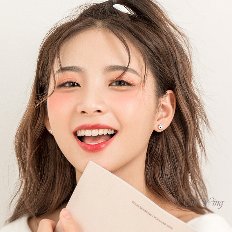 GETNOIVAS Bông Tai Mạ Bạc 925 Hình Thỏ Trắng 3D Thanh Lịch Thời Trang Cho Nữ 925