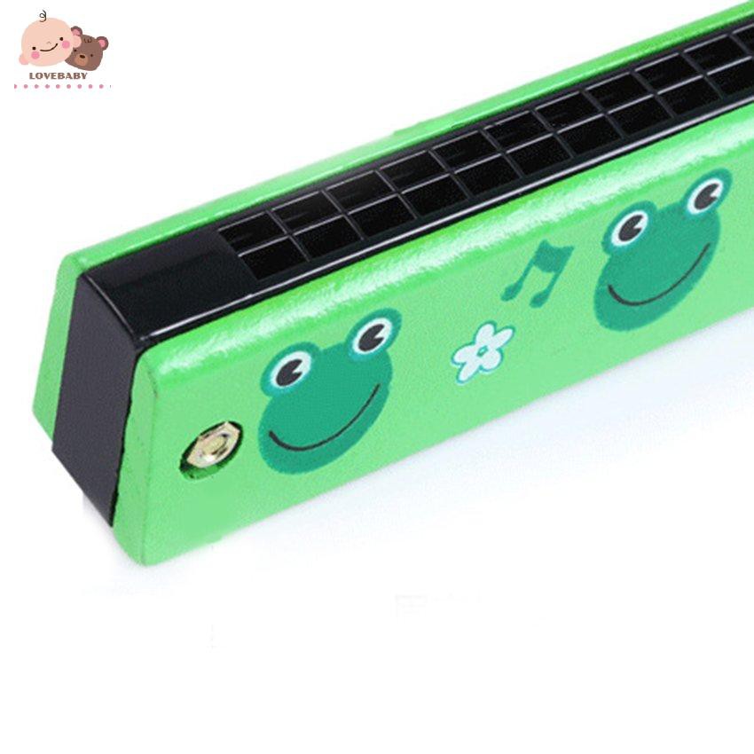 Kèn harmonica gỗ 16 lỗ hoạ tiết hoạt hình xinh xắn