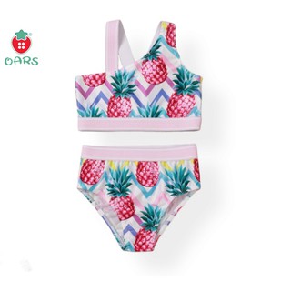 Đồ bơi bé gái - quần áo tắm biển bikini cho trẻ sơ sinh 1 tuổi 2 tuổi 3 tuổi hình quả dứa 2 mảnh quần rời có nơ