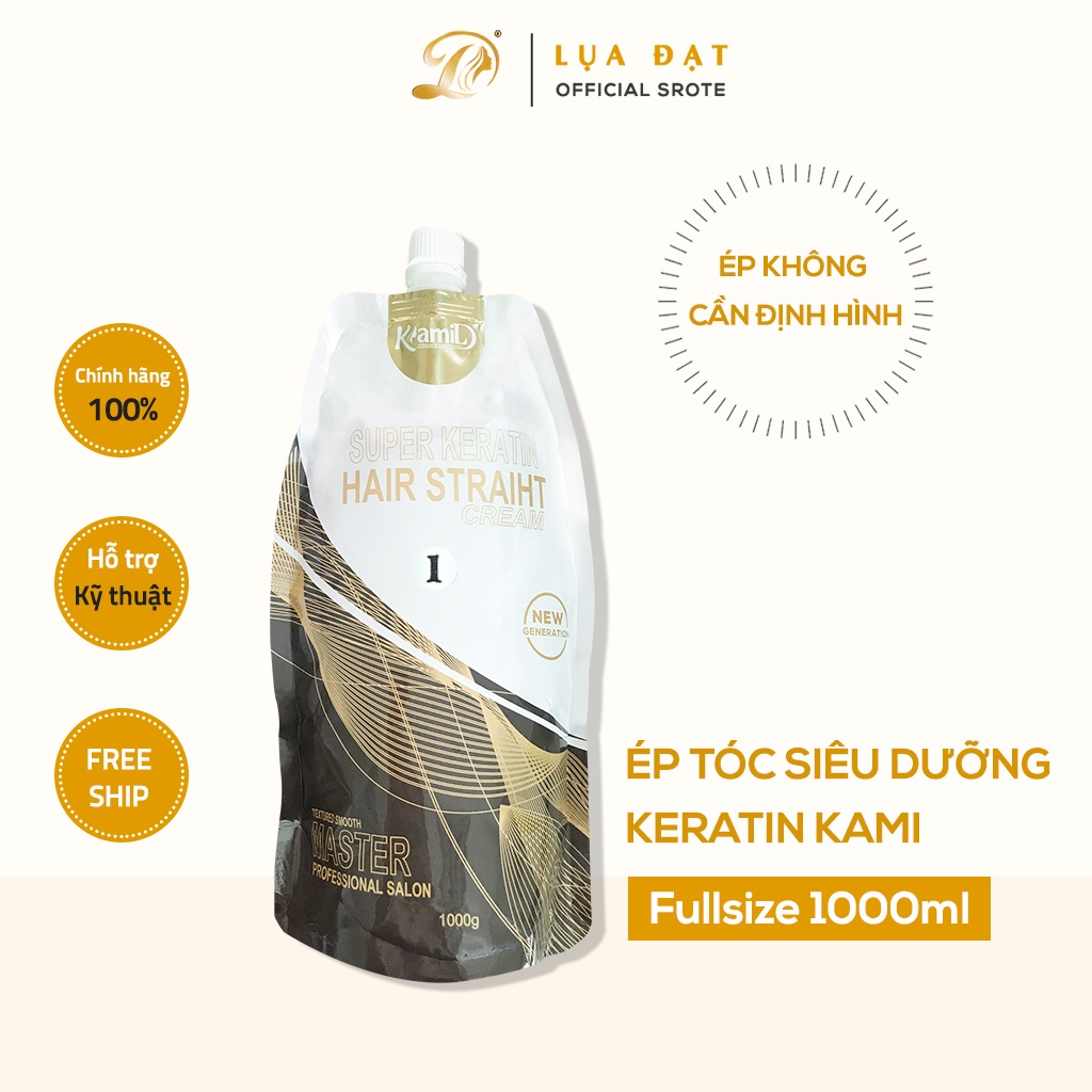 [Giá salon] Thuốc Duỗi Tóc Siêu Dưỡng Keratin KAMI Chính Hãng - ép phục hồi tại nhà và salon (Size lớn)