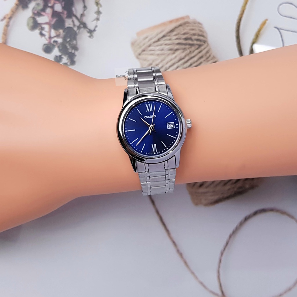 Đồng hồ nữ dây kim loại Casio Anh Khuê LTP-V002D-2B3UDF