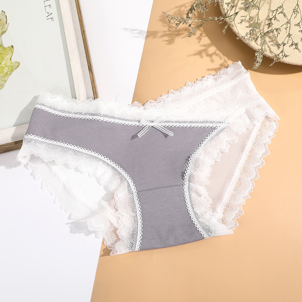 Quần lót lưới AIJOLEN trong suốt lưng thấp thoáng khí viền ren gợi cảm cho nữ