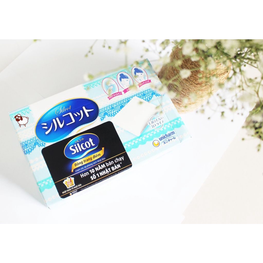 Bông Tẩy Trang Silcot - xanh dương ( 82 miếng ) [SỐ 1 NHẬT BẢN]