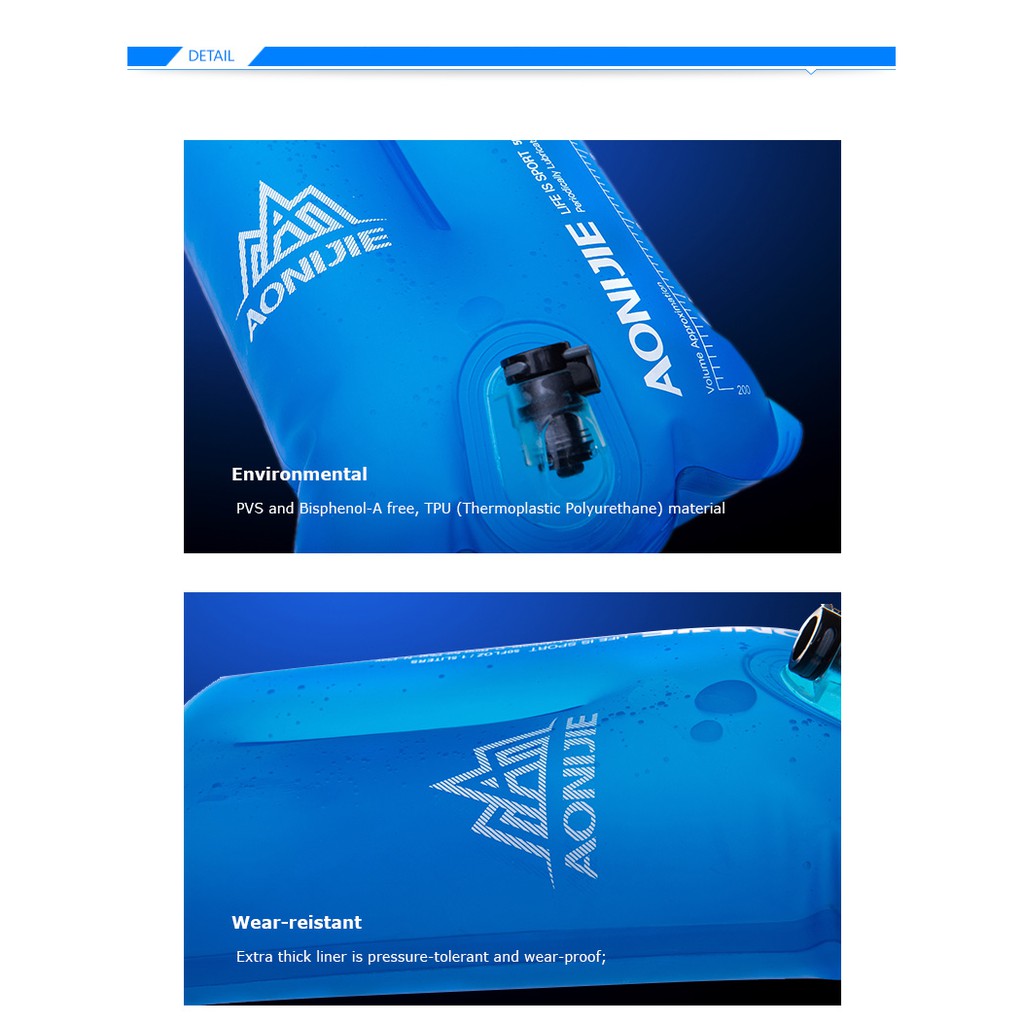 Túi đựng nước AONIJIE SD16 TPU hydrat hóa không chứa BPA cỡ lớn cho đi xe đạp/đi bộ đường dài/chạy bộ 1.5L 2L 3L