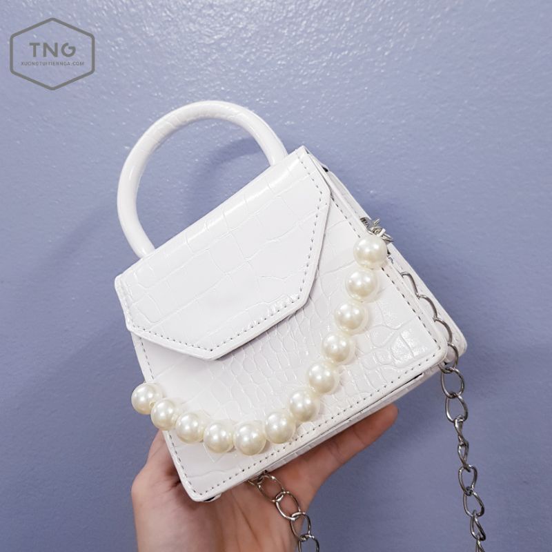 Túi Xách Nữ Kèm Ngọc Xinh Xắn - Size 14cm - Đang Làm Mưa Làm Gió - HÌNH THẬT - Giá Rẻ Nhất Shopee