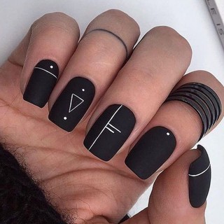 Bộ móng tay giả Vẽ nét đơn giản 057