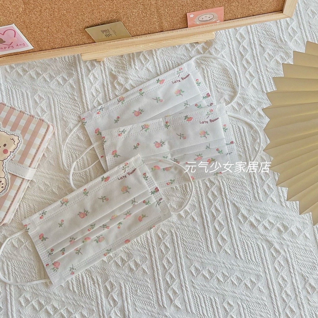 Khẩu Trang Giấy Họa Tiết Hoa Nhí Khẩu Trang Dùng 1 Lần