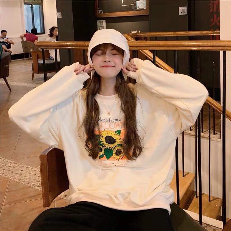 Áo sweater nỉ ngoại hoa hướng dương