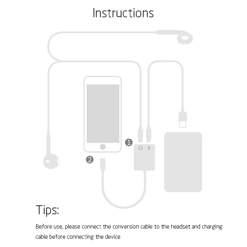 Đầu cắm chia cổng lightning 2 trong 1 cho iPhone