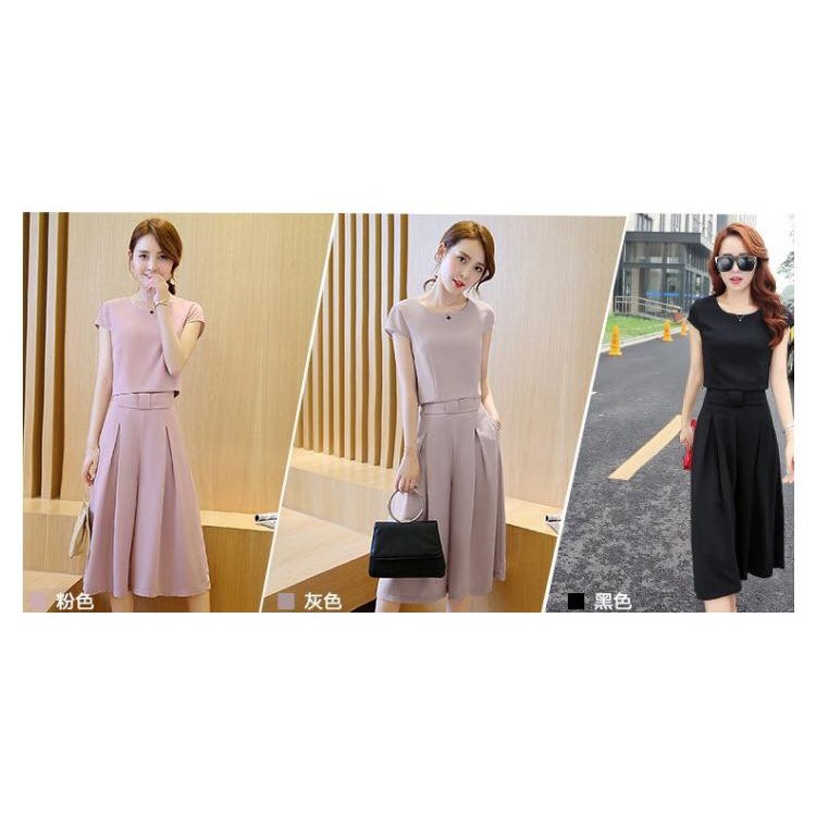 Set áo croptop+ quần ống rộng Culottes | BigBuy360 - bigbuy360.vn