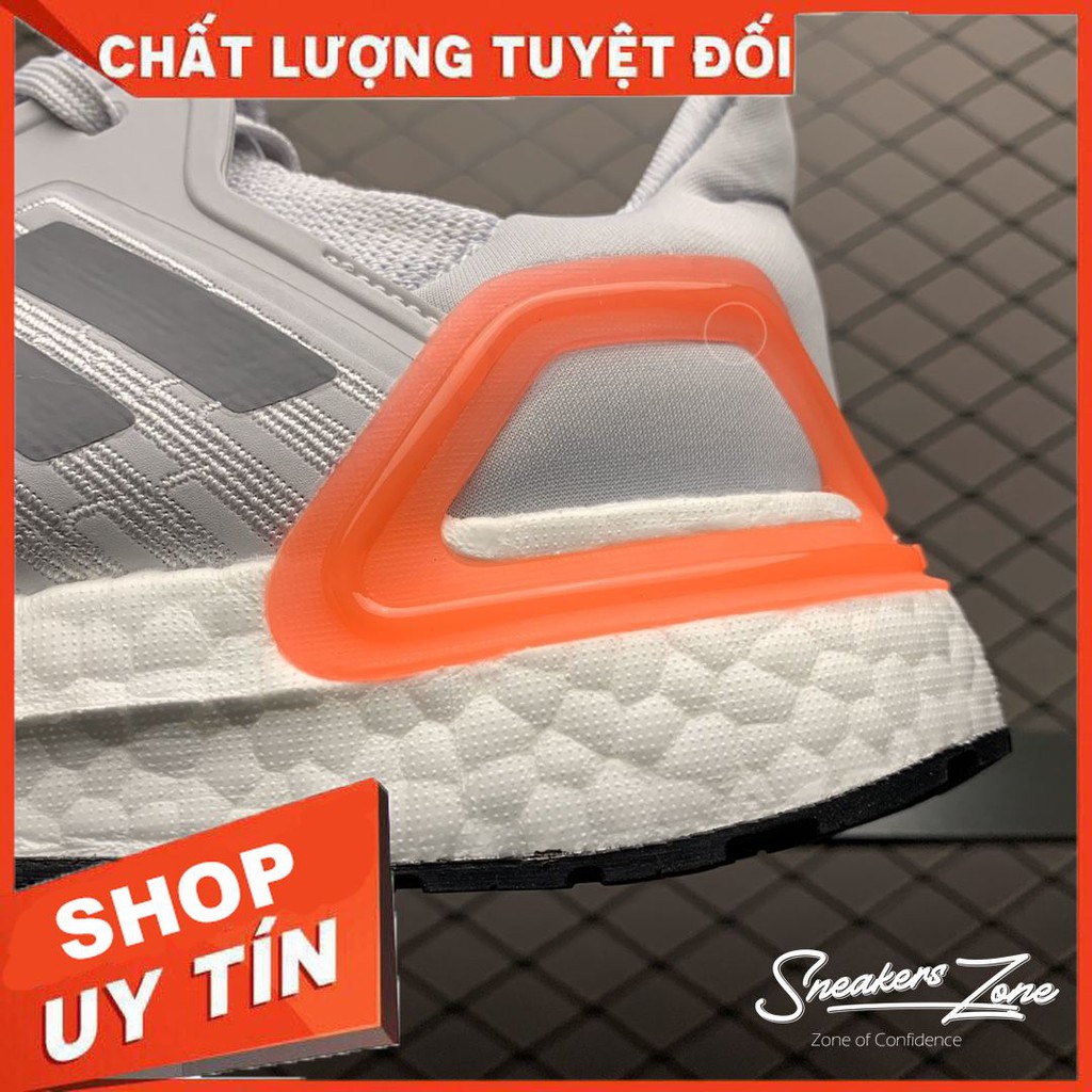 (FREE SHIP + HỘP + QUÀ) Giày thể thao ULTRA BOOST 2020 grey red Xám gót đỏ đế trắng Ultra boost 6.0