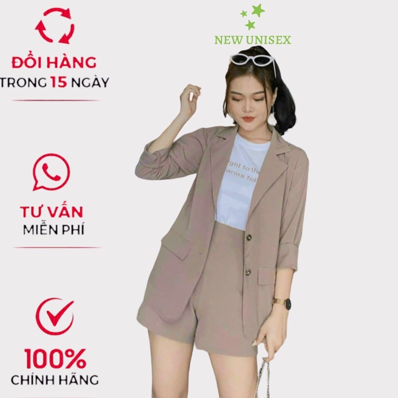 Sét Bộ Đi Chơi Quần Đùi Kết Hợp Áo Cổ Vest Sang Đẹp Form Chuẩn Phù Hợp Đi Học Đi Làm , Đi Chơi, Du Lịch [NEW UNISEX]