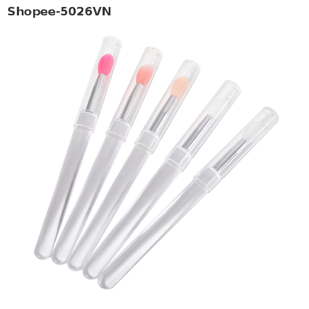 Set 2 Cọ Tô Son Bóng Bằng Silicone Kèm Nắp Đậy Chống Bụi