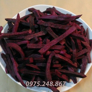 Combo 2 gói (Khoai Lang Tím Sấy + Chuối Sấy) (500g/gói). Hoa quả sấy LACTHUY FARM