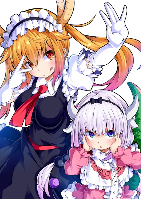 Poster anime maid dragon 1-5 tấm khác nhau đề can bóc dán