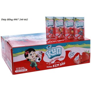Sữa Chua Uống Tiệt Trùng Kun Vị Dâu Hộp 180ml (Thùng 48 hộp)