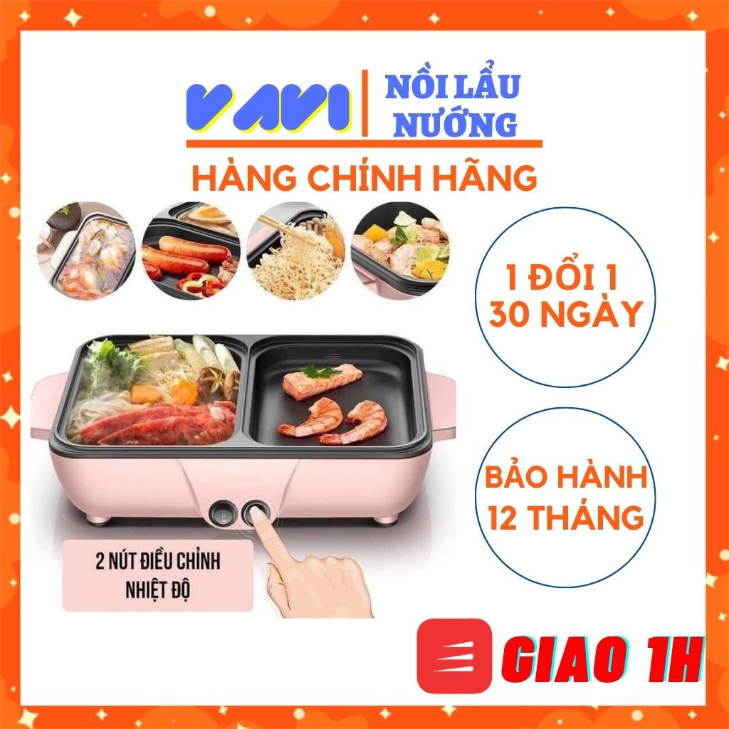 Nồi Lẩu Nướng 🥘 FREESHIP🥘 Nồi Lẩu 2 Ngăn LỖI 1 ĐỔI 1 BẢO HÀNH 12 THÁNG