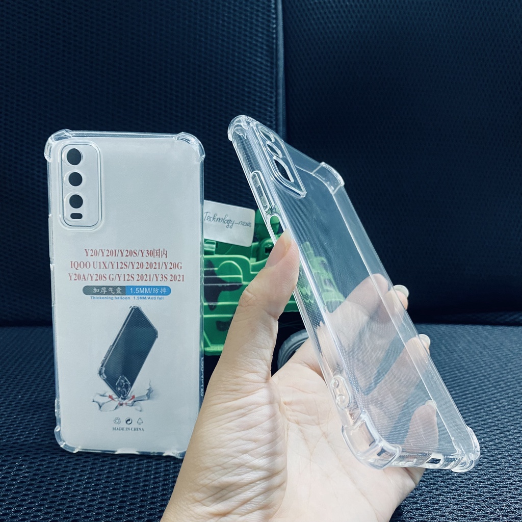 Ốp lưng chống sốc Vivo Y12s/ Y20/ Y20s/ Y3s-2021 loại dày trong suốt cao cấp bo 4 góc chống va đập