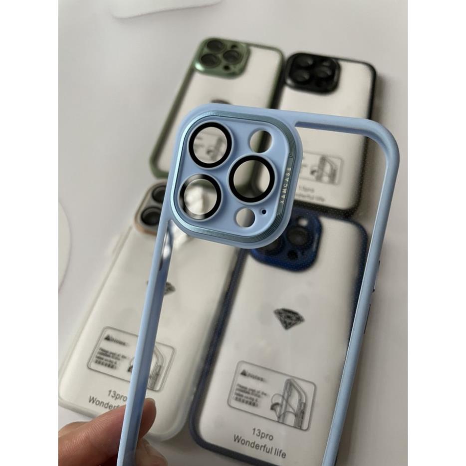 Ốp lưng X&amp;M Skin bảo vệ camera lưng trong viền màu iPhone 13 / iPhone 13 pro / iPhone 13 pro max