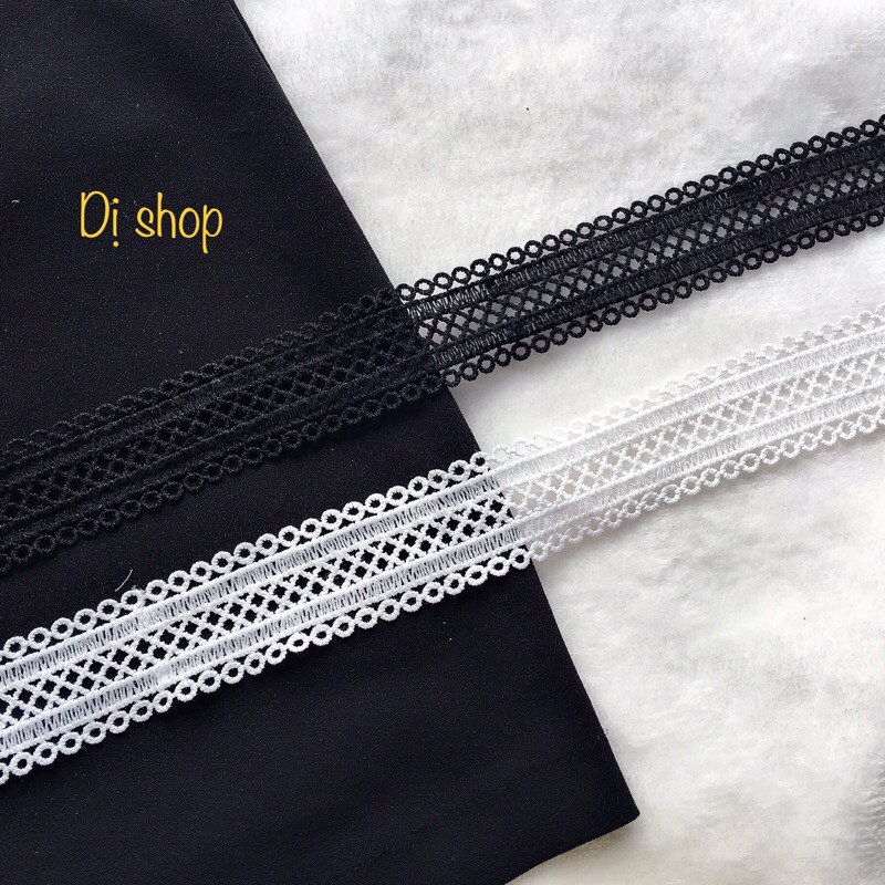 REN COTTON MỀM TRẮNG KHỔ 3.5cm, ĐEN 3.5cm giá 3m