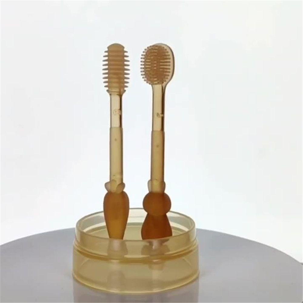 1 Bộ Bàn Chải Đánh Răng Silicone Cấp Thực Phẩm Cho Bé Sơ Sinh 0-18 Tháng