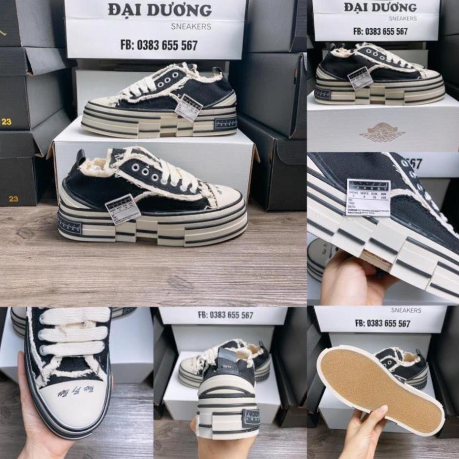 [ 5 ] Giày 𝗫𝘃𝗲𝘀𝘀𝗲𝗹 đế gỗ giày 𝗖𝗩 rách đế gỗ, xvessel bản đẹp đế gỗ tăng chiều cao nâng đế êm chân, giày sneaker nữ | BigBuy360 - bigbuy360.vn