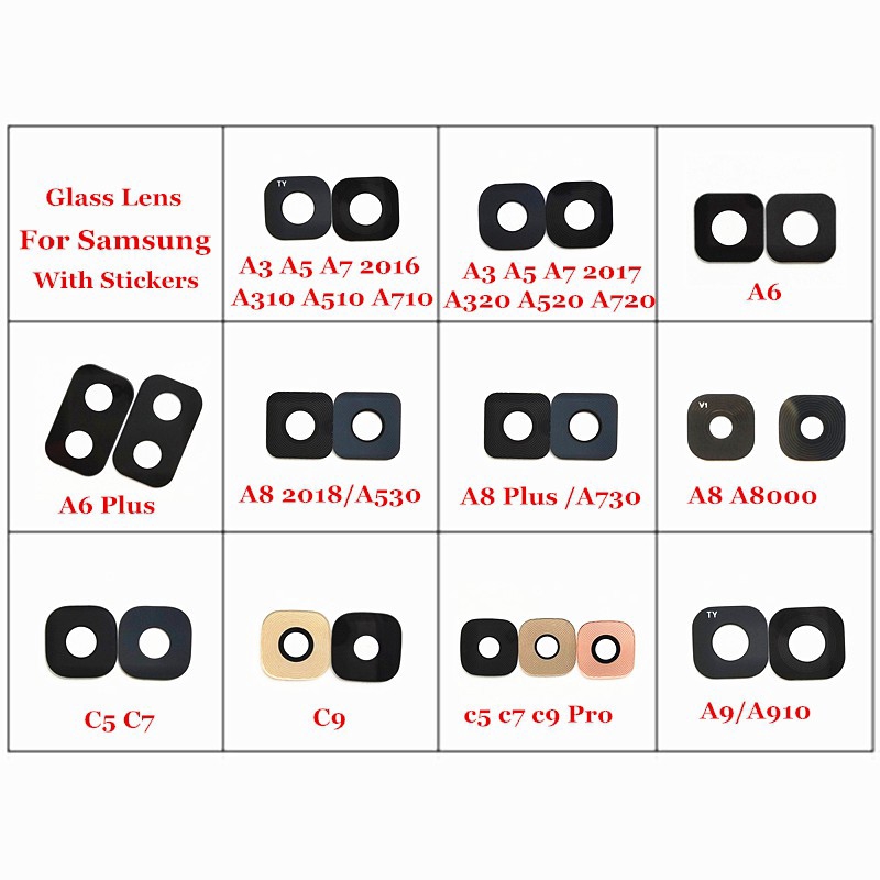 1 Ống Kính Camera Sau Cho Samsung Galaxy C5 C7 C9 Pro A910 A8 2018 A6 Plus A310 A320 A3/A5/A7 2017