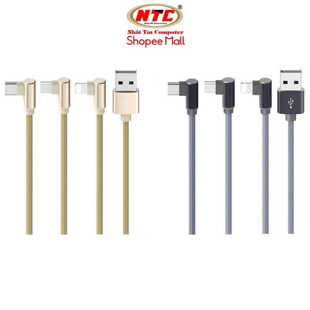 Cáp sạc chữ L Borofone BX26 cổng Micro-USB / Lightning / Type-C max 2.4A (Màu ngẫu nhiên) - Hãng phân phối