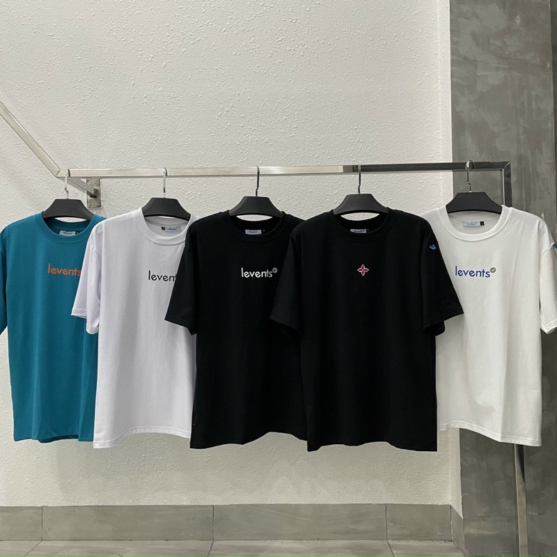 Áo Thun Loca Brand LEVENTS LOGO FULL TAG VẢI Chất Cotton Dày Dặn Unisex Nam Nữ Áo Thun Levent Logo Kim Tuyến