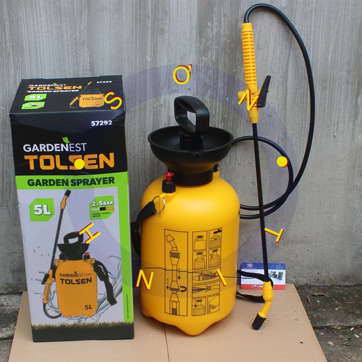 Bình 5L bơm xịt phun thuốc khử diệt côn trùng, tưới vòi phun sương tưới cây 5 Lít cao cấp TOLSEN - 57292