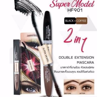 Mascara 2 đầu sivanna colors super model dual max-volume double extension mascara