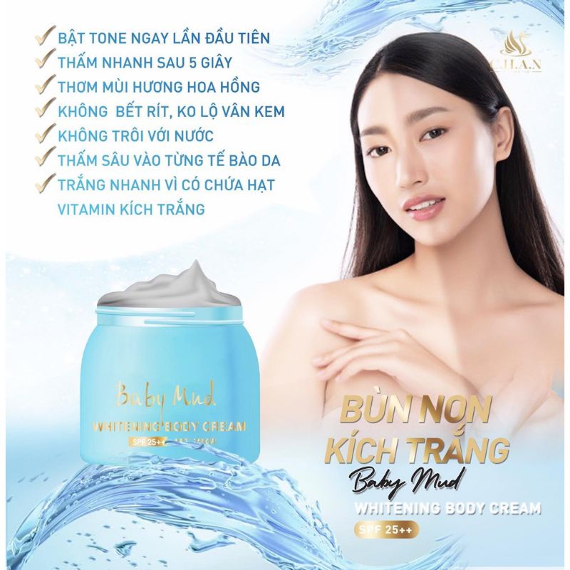 Kem Body, Dưỡng Trắng Da C.H.A.N COSMETIC Bùn Non Chính Hãng  250g