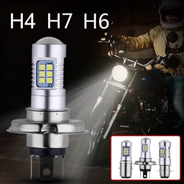 H4 Motorcycle 3030 21SMD Led Headlight Head Light Lamp Bulb 1200LM White 21W