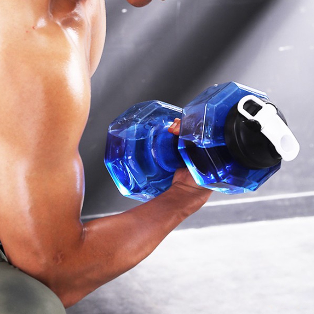 Chai Nước Hình Quả Tạ 550ml Màu Đen