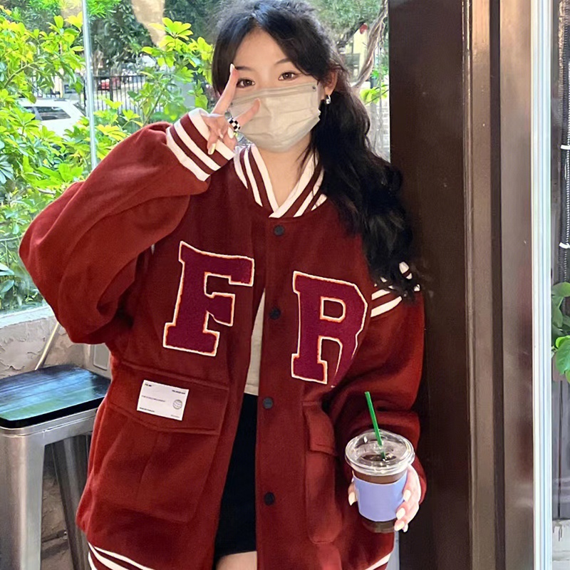 Áo Khoác Bóng Chày Dài Tay Thời Trang Hip hop Đường Phố Mỹ Cổ Điển Chất Lượng Cao